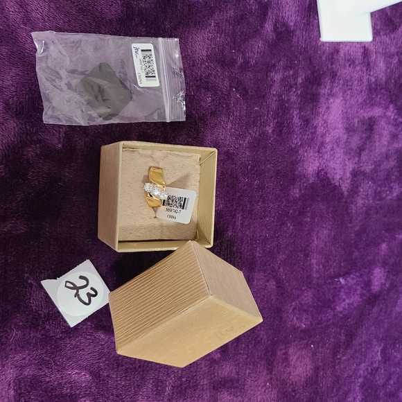 Moissanite Fire 14k Yellow Gold Over Sterling Silver 3-Stone Ring 1.00ct, Size 7 - Picture 8 of 9